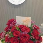 Bord Round Red rose with bord