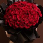 Bouquet  Red rose black rapping bouquet