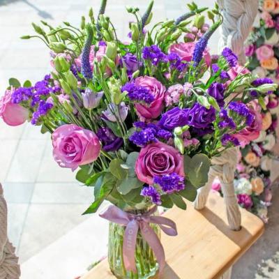 Vase Mix purple flowers vase