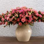 Vase  special base and Pink baby rose